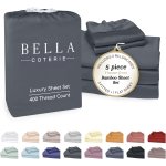 Bella Coterie 竹纤维特大号分体床单套装 深灰色