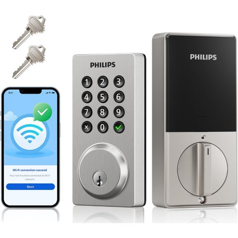 PhilipsWiFi智能门锁 自动锁定 镍色