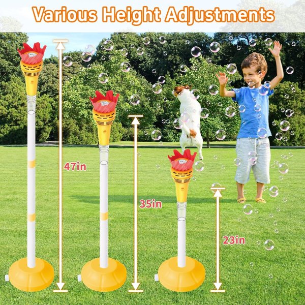 Infowush Kids Bubble Machine with Light Adjustable Height