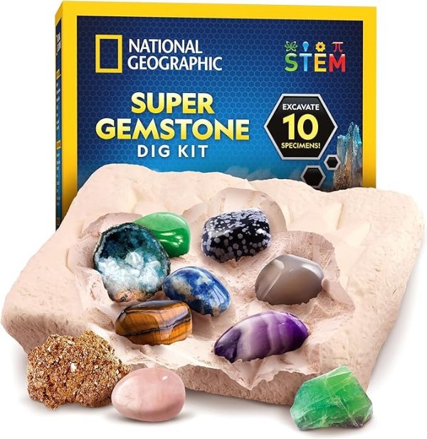 National Geographic Gemstone Dig Kit 10 Pieces