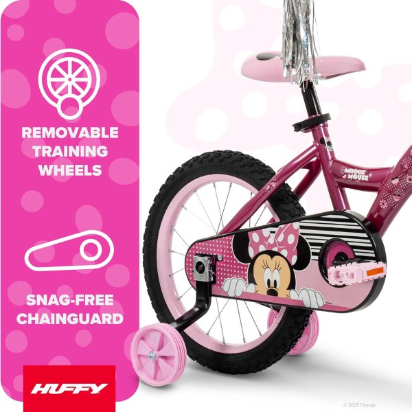 Huffy 迪士尼儿童自行车 16英寸，带辅助轮安全骑行