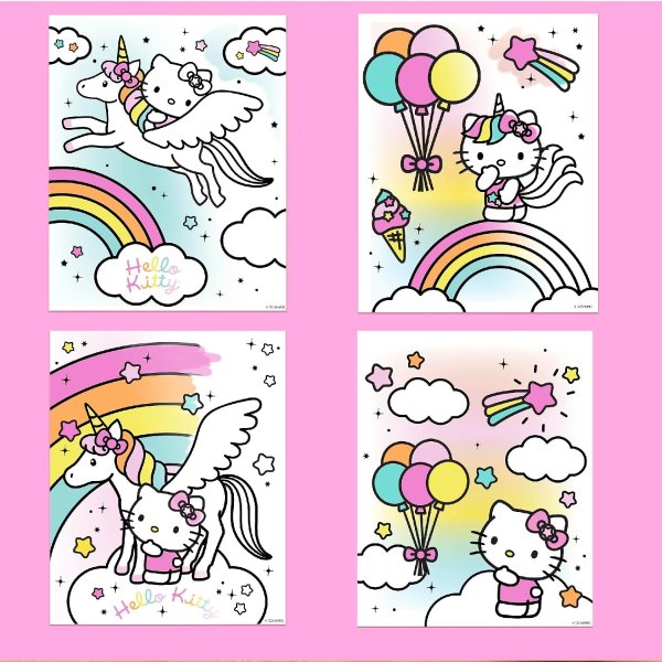 Hello Kitty 水画填色本，无墨不脏衣服，随身带随时画