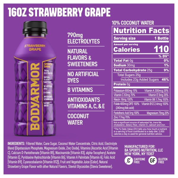 Sports Drink Strawberry Grape 16oz