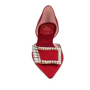 Roger Vivier 女士红色芭蕾平底鞋