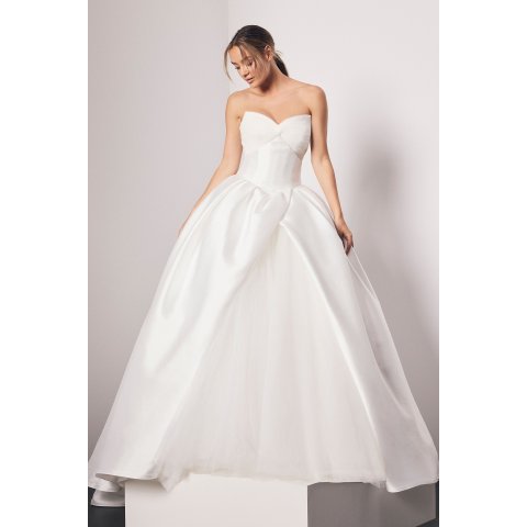 Vera WangSplit Hem Mikado Ball Gown