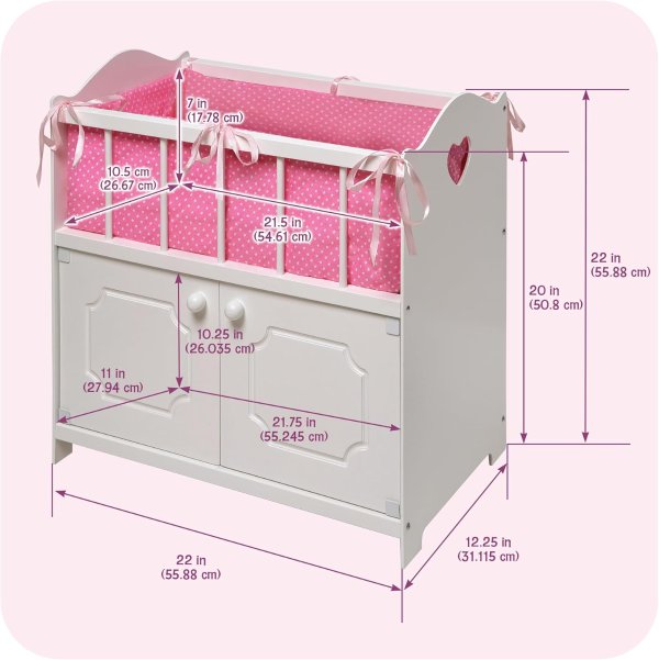 Wooden Baby Doll Crib White