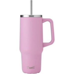 $20.00 Amazon.com: S'well Recycled Stainless Steel Tumbler XL with Straw and Handle, 30oz, Hydrangea Pink, Triple Layered Vacuum Insulated Containers Keeps Drinks Cold for 36 hours and Hot for