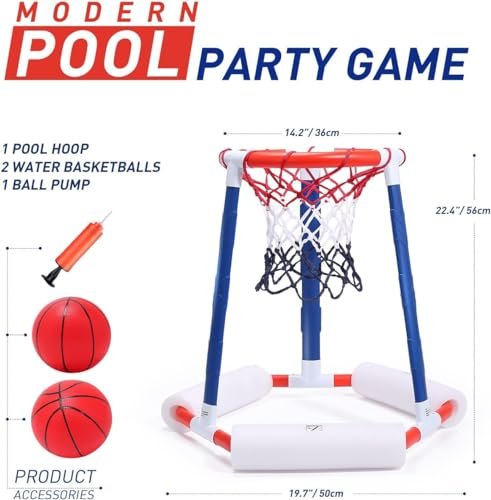 EagleStone Inflatable Pool Basketball Hoop with 2 Balls