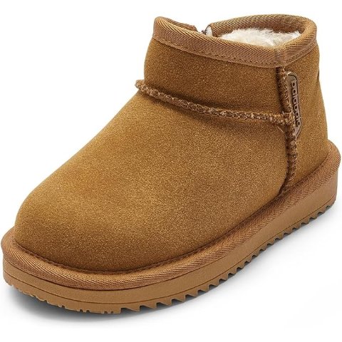 Classic Suede Water Resistant Kids Snow Boots