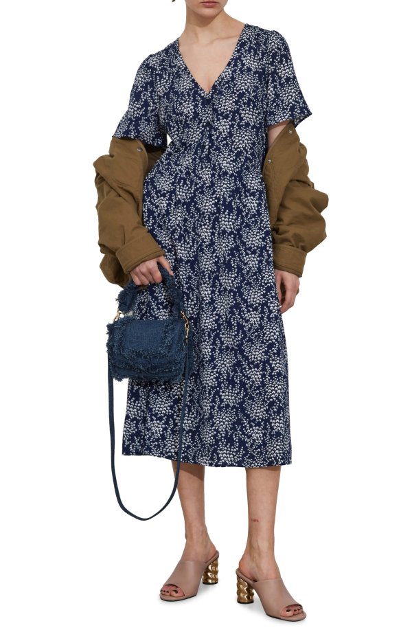 Floral Print Midi Dress Women