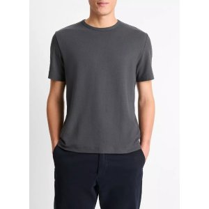 VincePima Cotton Pique Short Sleeve Crew Neck T-Shirt