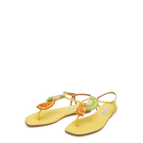 Aquazzura Citrus Sugar Raffia Sandals