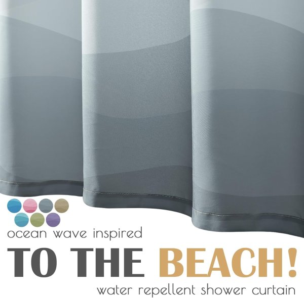 jinchan Ombre Grey Shower Curtain 70x72 Inches