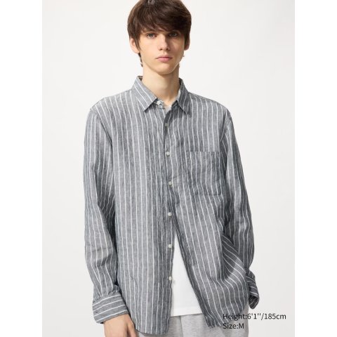 UniqloMen s Striped Linen Shirt