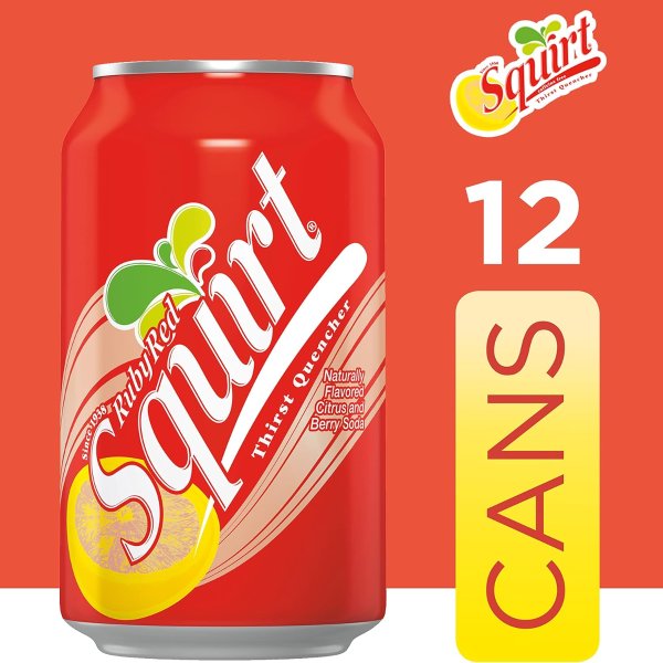 Squirt 红葡萄柚汽水 355ml 12罐 2组