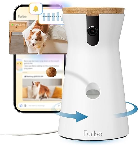  360° Dog Camera Rotating Treat Toss