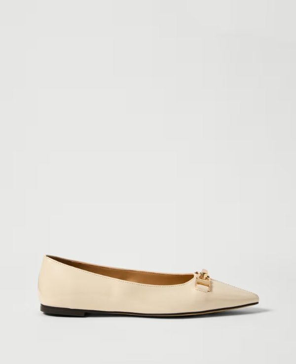Hardware Embellished Patent Flats