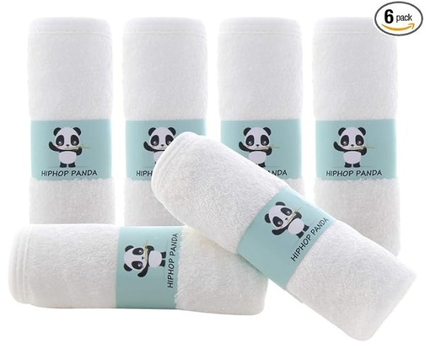 HIPHOP PANDA 婴儿竹纤维小方巾 6片