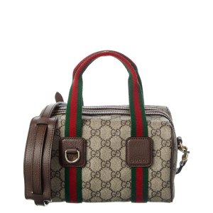Gucci Mini GG Supreme 帆布皮革 单肩包