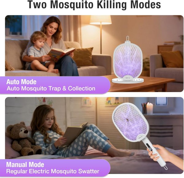 BALDR Electric Fly Swatter 2-in-1 Purple Lamp 2 Pack