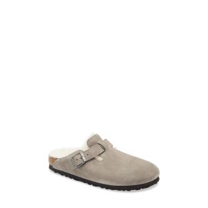 Birkenstock Boston 女士真皮羊毛内衬拖鞋