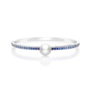 Mikimoto 南洋白珍珠蓝宝石手链 18K白金