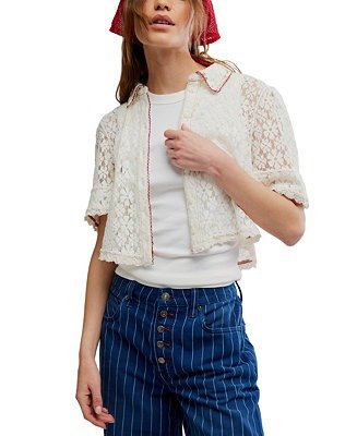Mannie Lace Collared Top