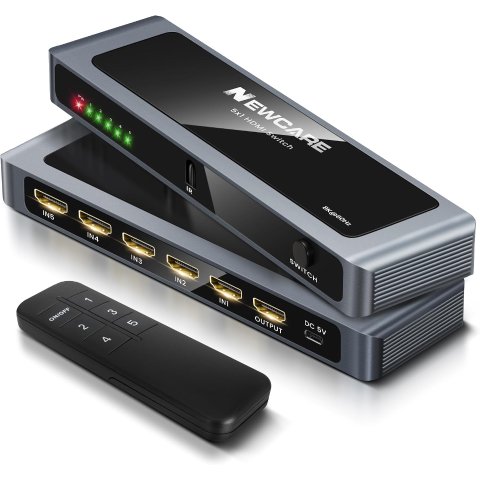 NEWCARE HDMI 2.1 5 in 1 Out Aluminum Switch 4K 120Hz