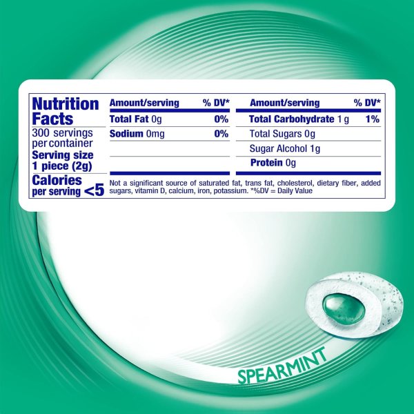 Mentos Pure Fresh Sugar Free Gum Spearmint 50 Pieces