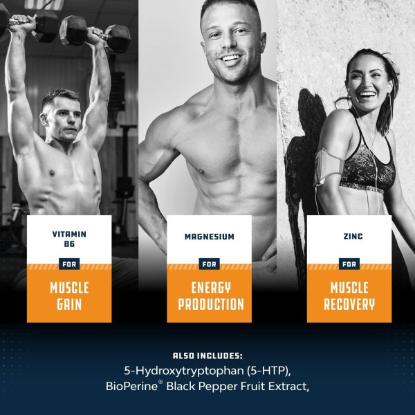 ZMA Complex Tablets with Zinc Magnesium Vitamin B6 Enhanced Absorption