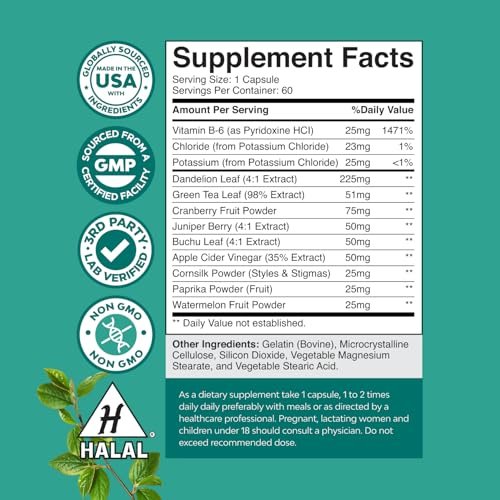 Water Away Natural Diuretic Pills 60 Count
