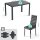 Gizoon Glass Dining Table Set 5-Piece PU Leather