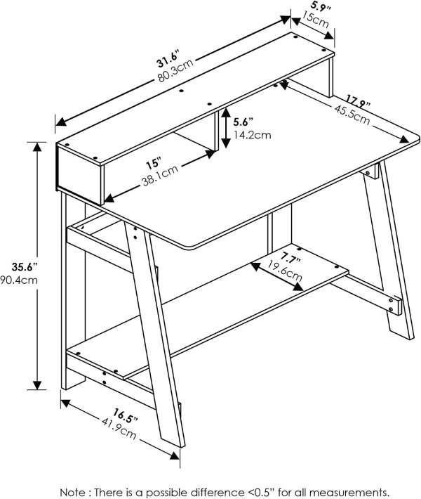 Furinno A Frame Computer Desk Black