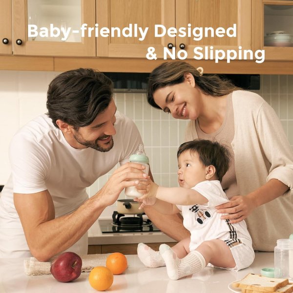 Momcozy Wide-Neck Baby Bottle 11oz 4 Pack