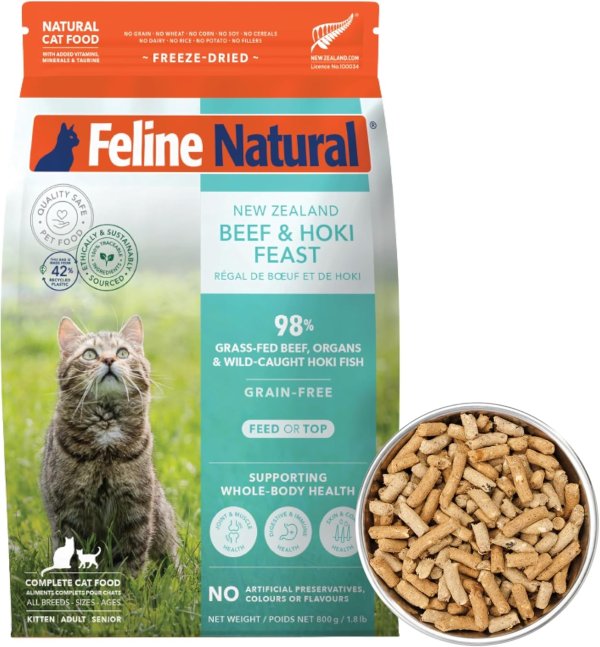 Feline Natural 牛肉鳕鱼高蛋白猫粮 1.8磅