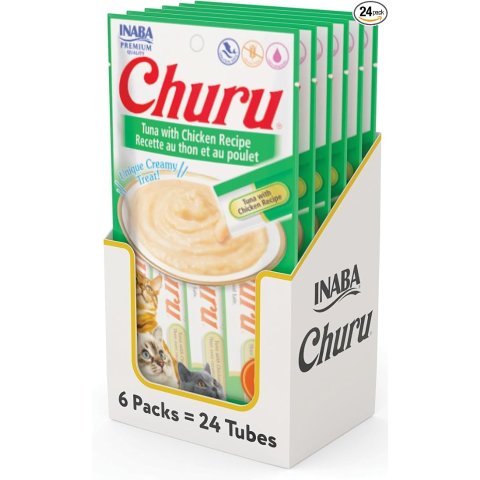 INABA Churu 金枪鱼鸡肉猫零食 24支