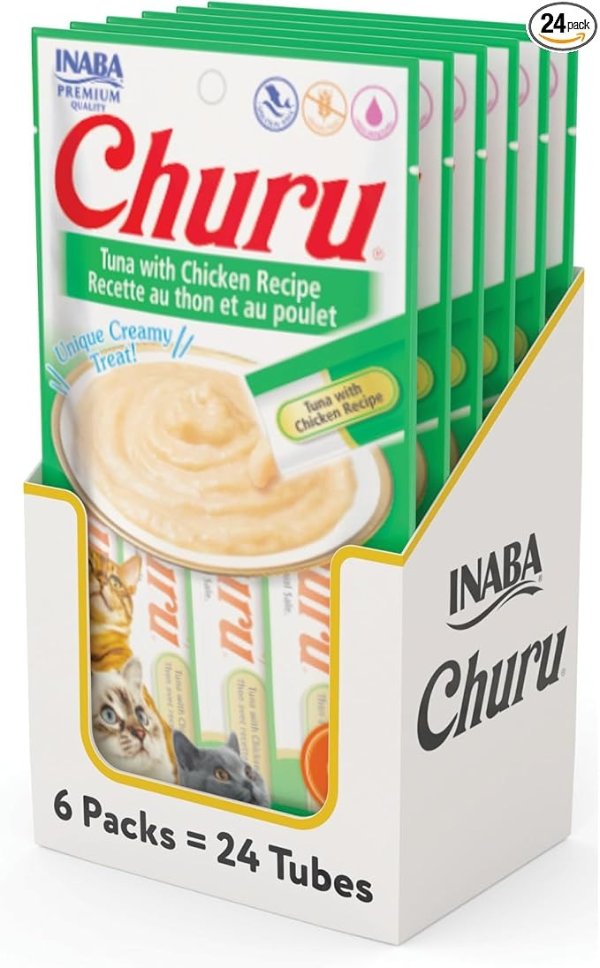 INABA Churu 金枪鱼鸡肉猫零食 24支