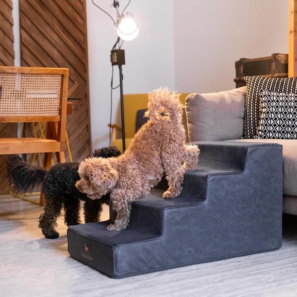 Noah & Paw Leather Pet Stairs 5 Steps 35 Density