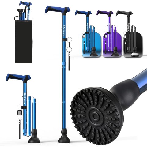 ProTravrese Foldable Walking Cane Blue