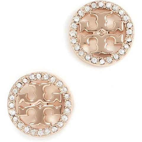 Tory Burch 圆形镶钻耳钉 