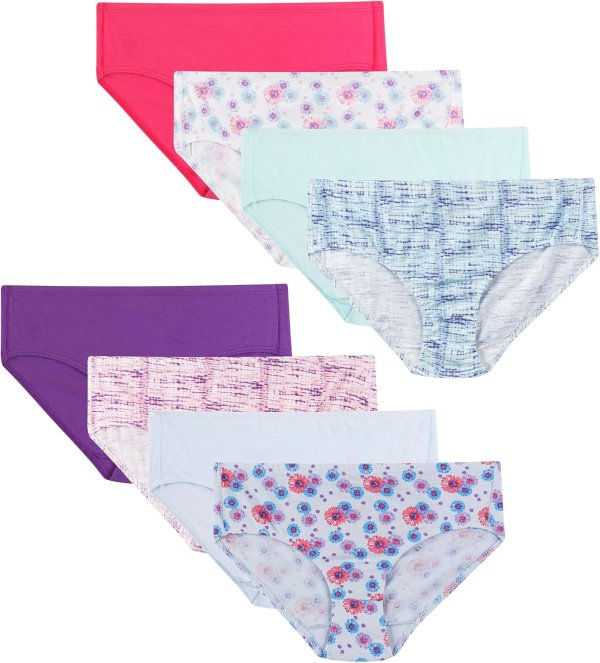 Hanes Girls' Organic Cotton Underwear 8-Pack