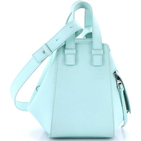 Monochrome Hammock Bag Blue Leather Compact