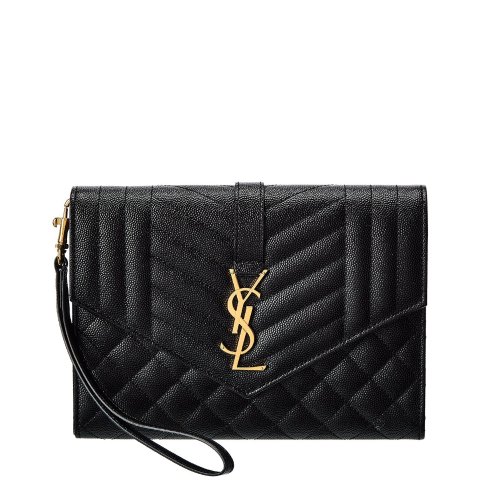 Monogram 皮革手拿包