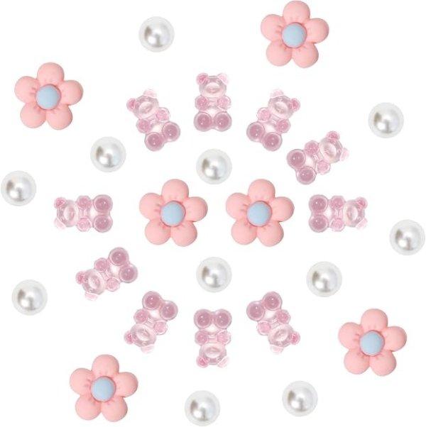 Flower Bear Shoe Charms Set 27 Pieces