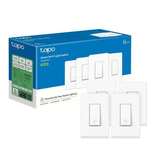 TP-Link Tapo S500 Smart Light Switch 4-Pack White
