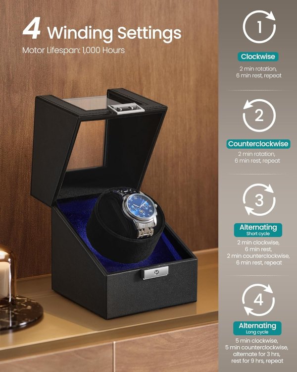 Automatic Watch Winder UJWB030B01 Black