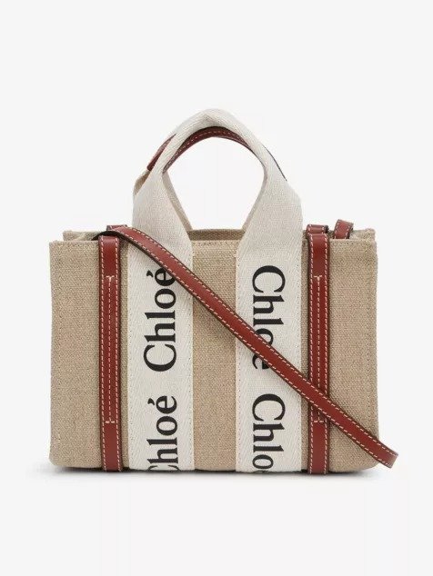 CHLOE Woody Mini Cotton Canvas Tote Bag