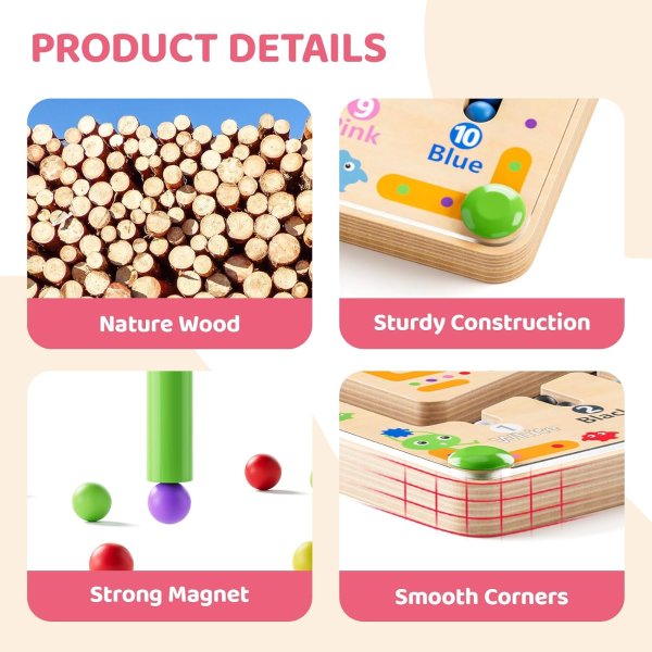 Montessori 数字形状拼图忙碌板，早教启蒙益智手部训练玩具