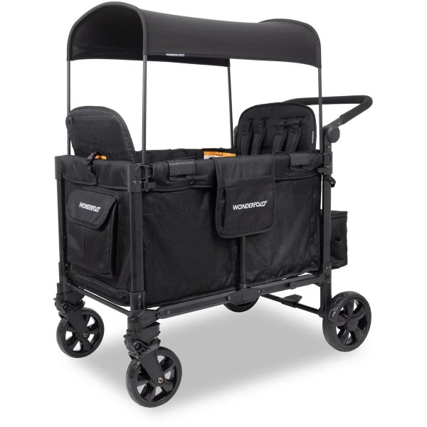 W4 Elite Pro 4 Seater Stroller Wagon Jet Black