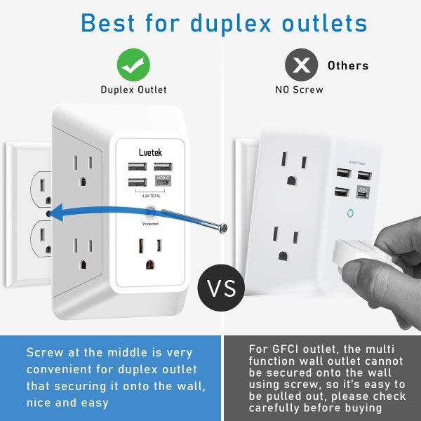 Lvetek 多功能插座 5位 4 USB 白色